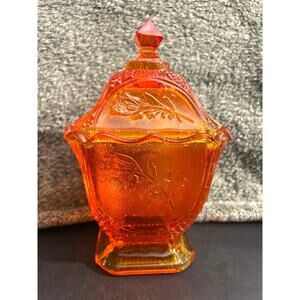 Super RARE Color LE Smith Marigold Floral Candy Dish UV Reactive